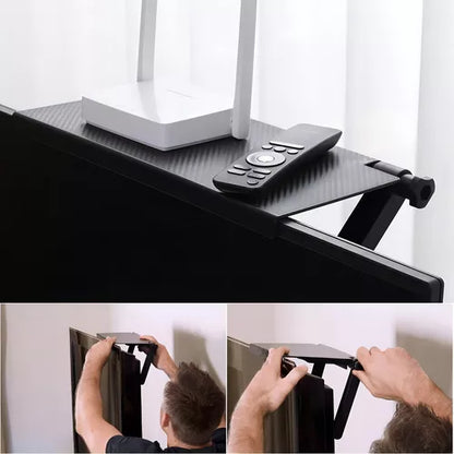 Estante Superior Para Pantallas Tv O Pc Ajustable Repisa Color Negro