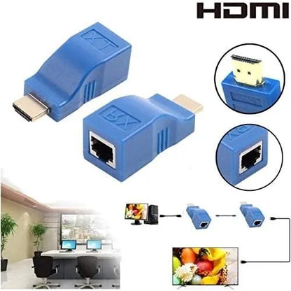 Adaptador Extensor Hdmi Cat 5e/6 Cable Rj45 30 Metros 4k-2k