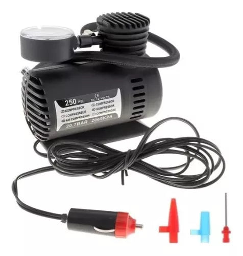 Compresor De Aire Mini Inflador 12v Portátil 250psi