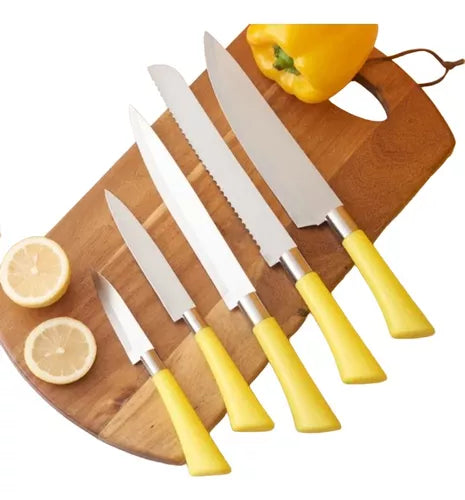 Juego De Cuchillos Set De 7 Piezas Con Tijeras Y Taco