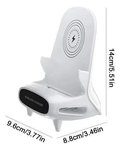 Cargador Portátil Inalámbrico Soporte De Carga Magnético Color Blanco