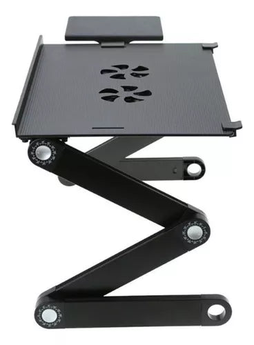 Mesa Para Laptop Notebook Plegable Cama 2 Ventiladores T8 Color Negro