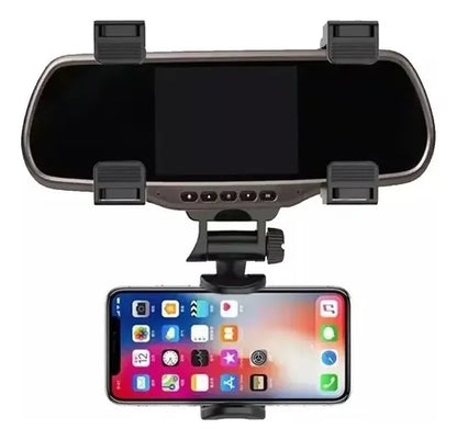 Soporte Celular Auto Porta Celulares Automovil Espejo Retrovisor Negro Universal Qatarshop Soporte De Telefono Para Auto Accesorio Ajustable Vehiculo