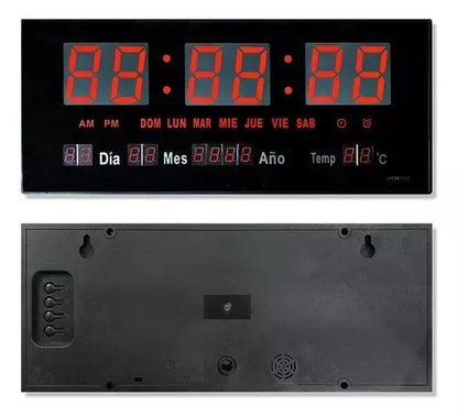 Reloj Digital De Pared Con Pantalla Led Modelo 3615 Estructura Negro