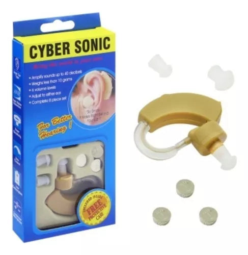 Cyber Sonic ear audífonos ortopédicos para sordos o sordera color crema