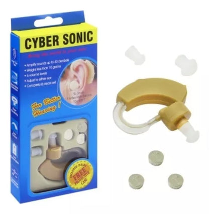 Cyber Sonic ear audífonos ortopédicos para sordos o sordera color crema