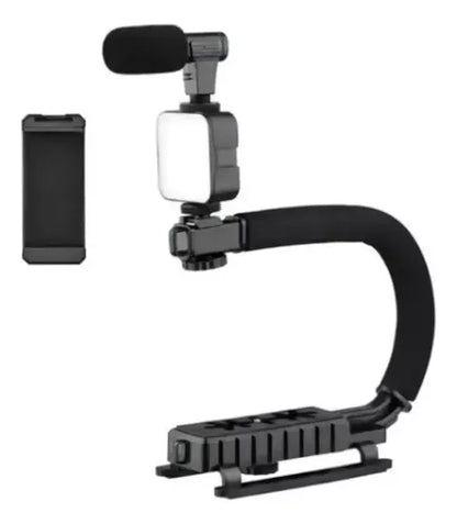 Estabilizador De Cámara De Video Soporte De Teléfono Ay-49u Color Negro